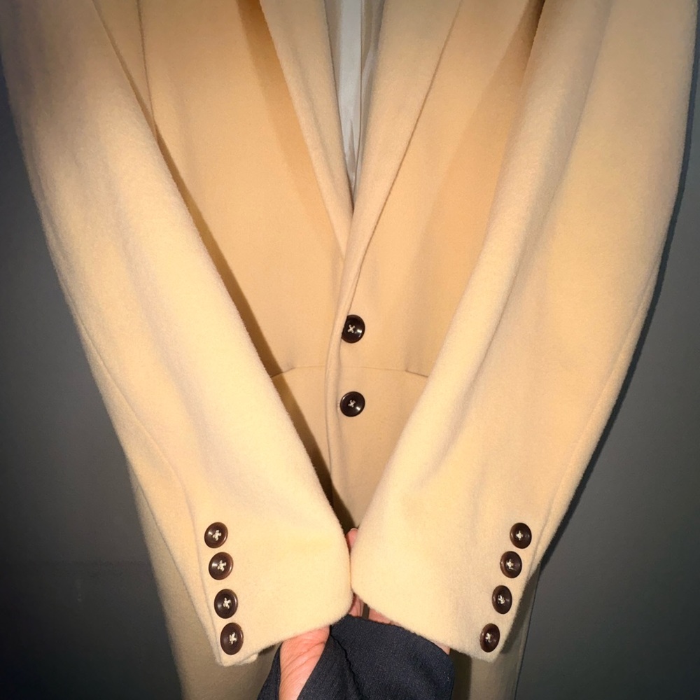 LES TIEN Black Label Cashmere Car Unisex Coat in Canary - Picture 9 of 16